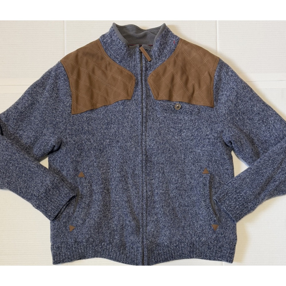 DULUTH TRADING - Men's Windproof Full Zip Shetland Wool Sweater Jacket - X-Large